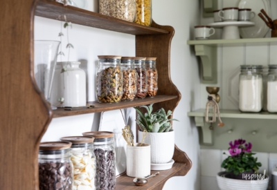 functional pantry storage on a shelf
