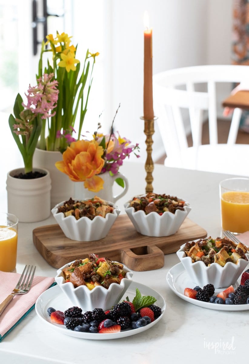 breakfast spread with strata