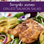 Teriyaki Sesame Grilled Salmon Salad pin