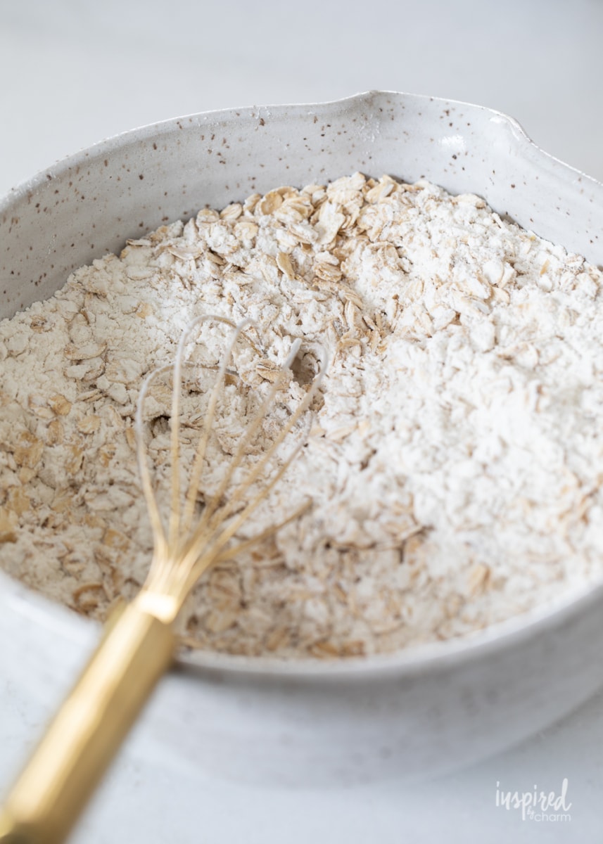 dry ingredients in a bowl with whisk.