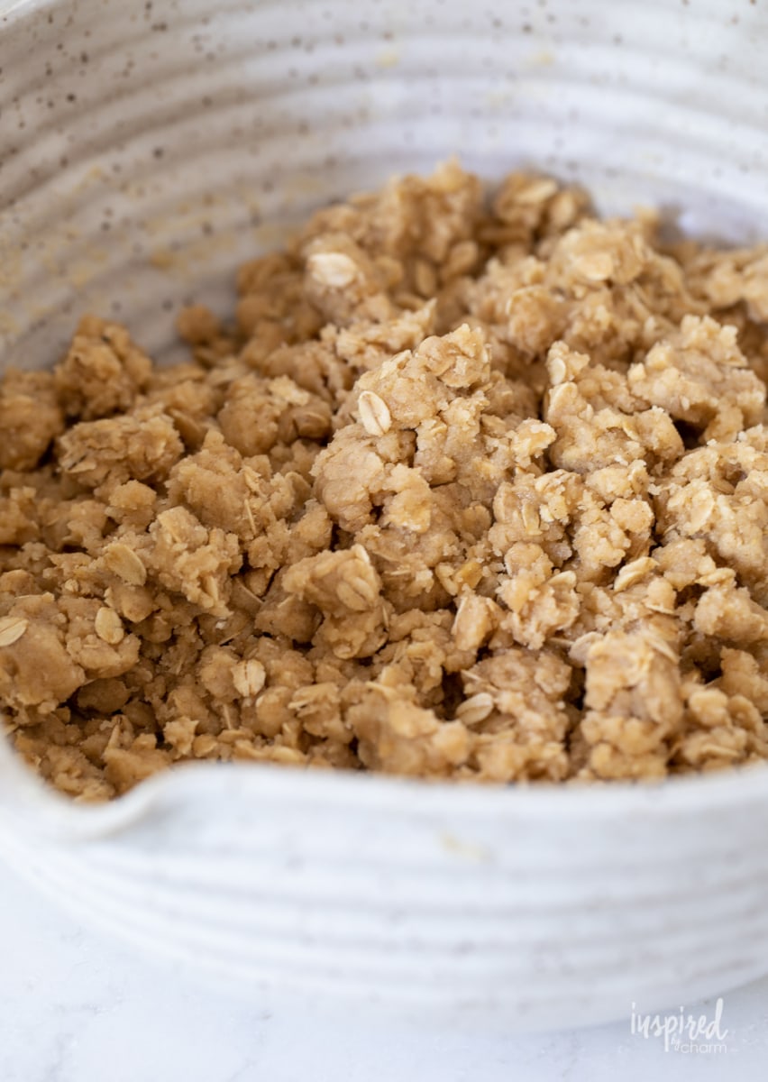 bowl of oat crumble.