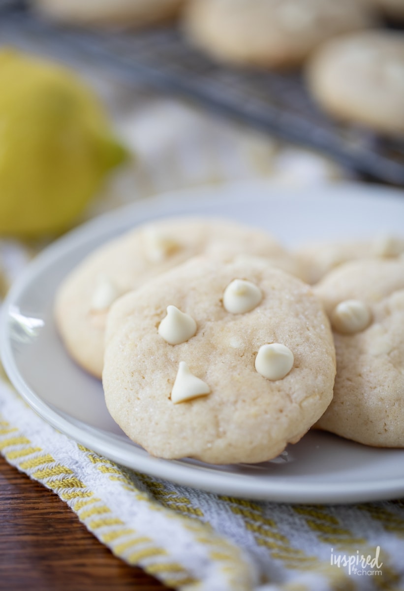 lemon cookies with white chocolate chips.