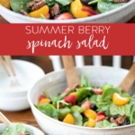 bowl os summer berry spinach salad,