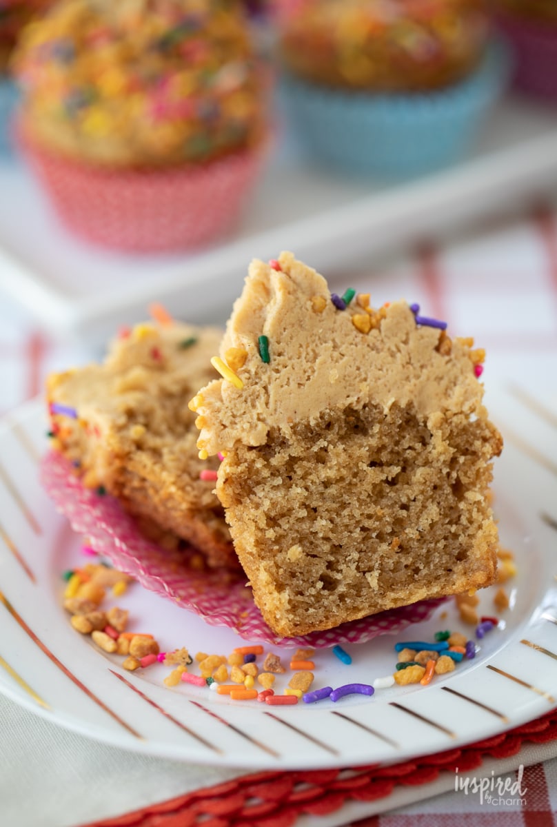 peanut butter cupcakes with peanut butter frosting.