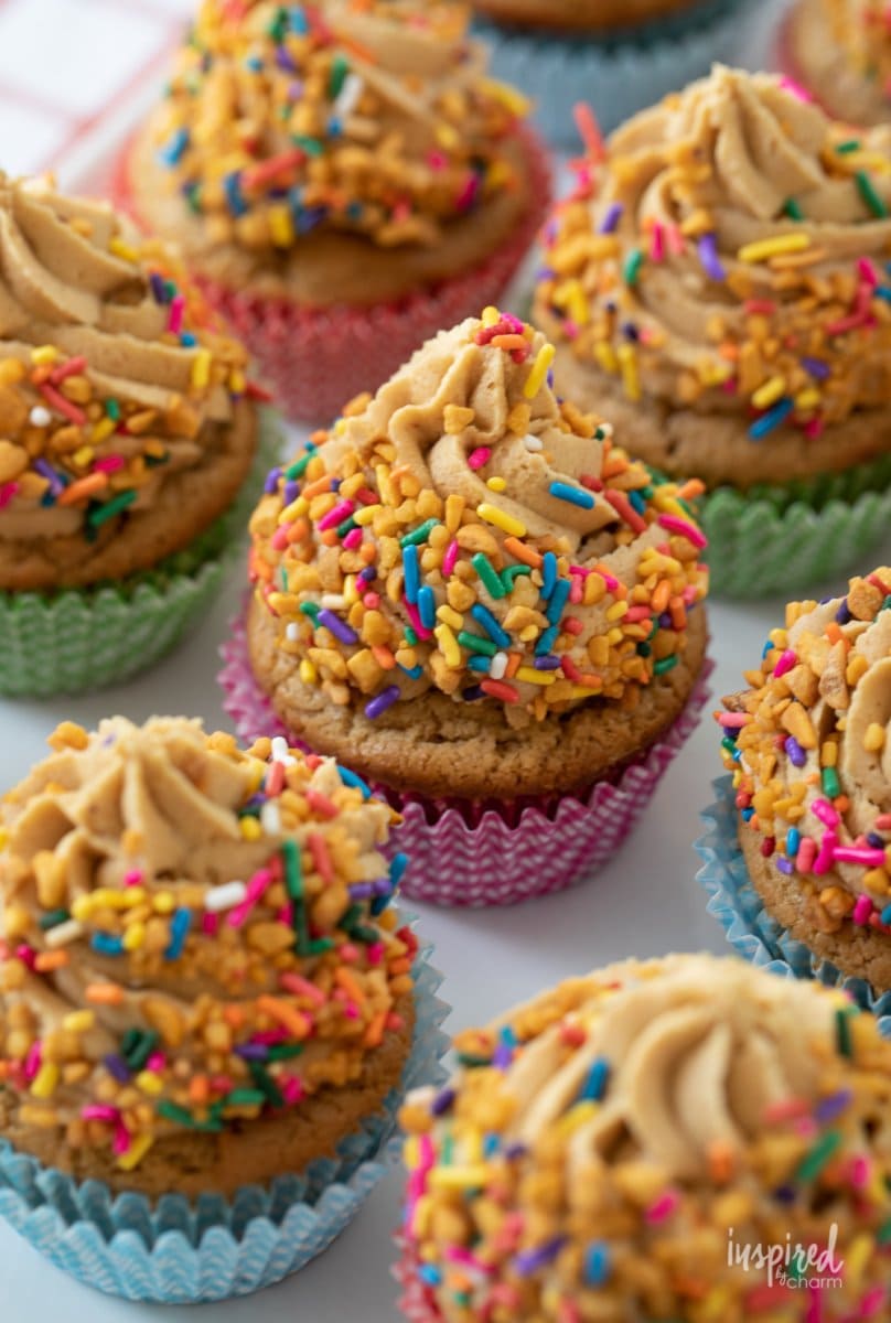 peanut butter cupcakes with peanut butter frosting.