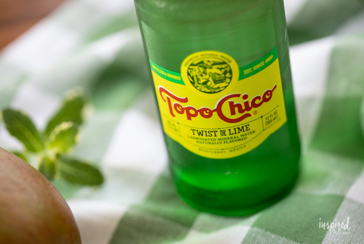 Topo Chico with a twist of lime.