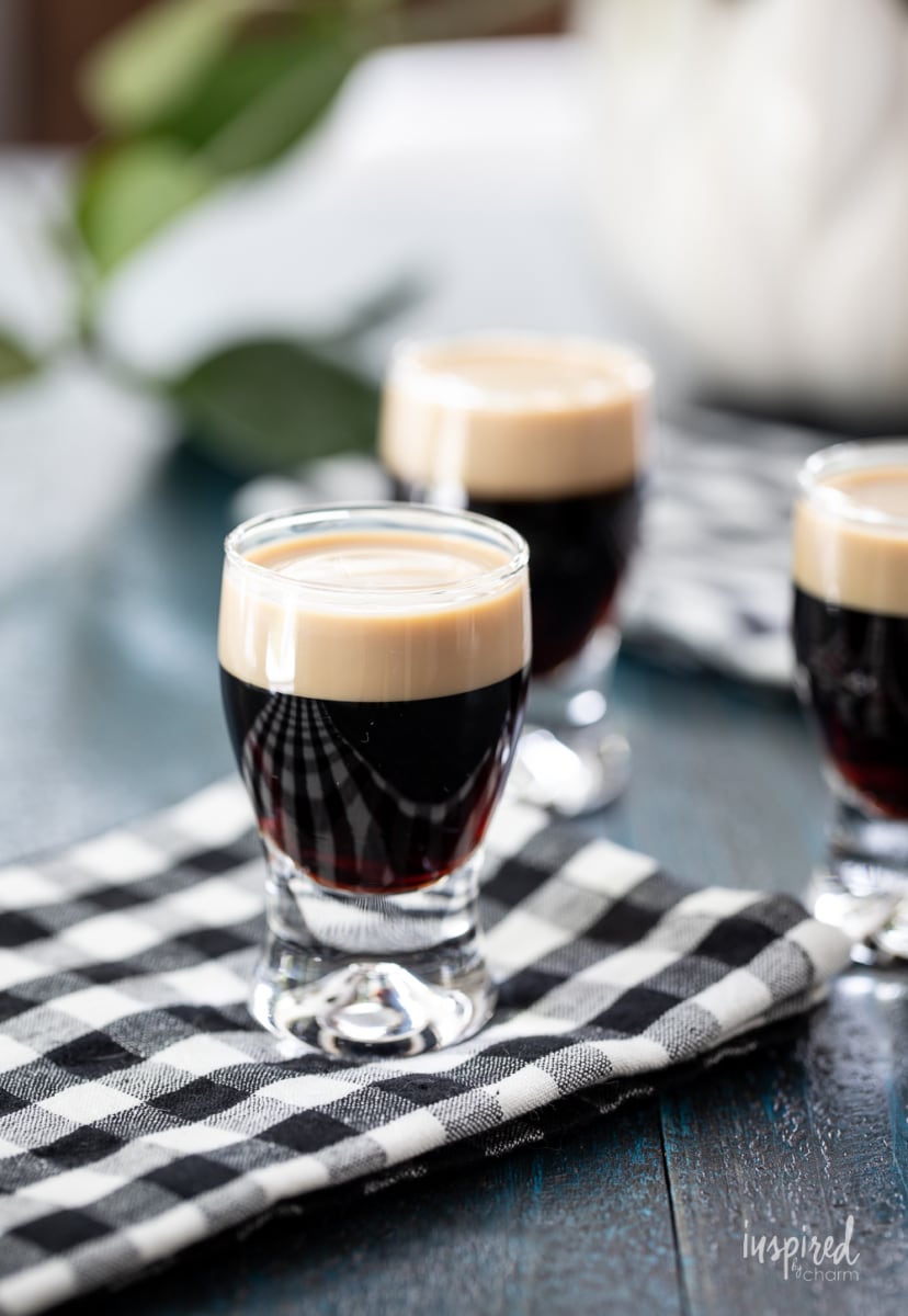 baby Guinness shots on table.