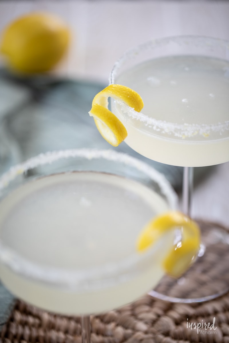 Lemon Drop Martini in martini glass. 