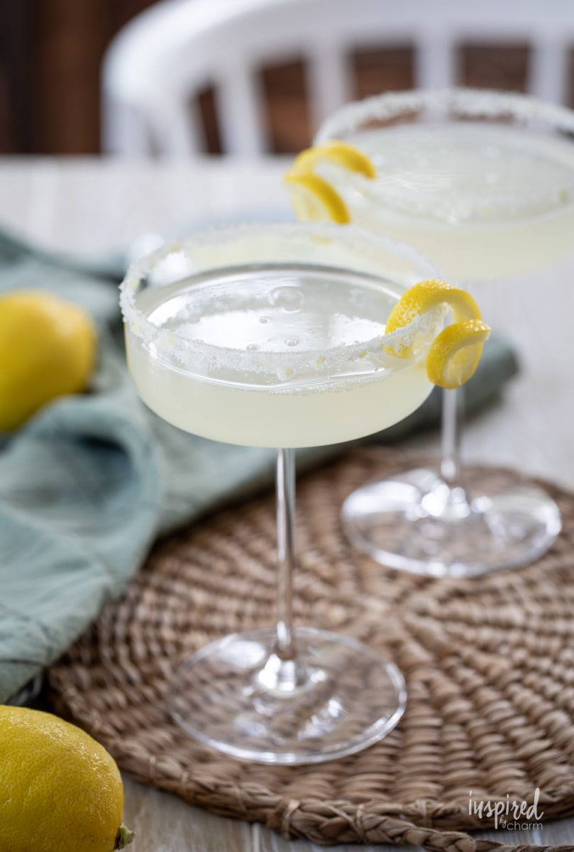 Lemon Drop Martini in martini glass.