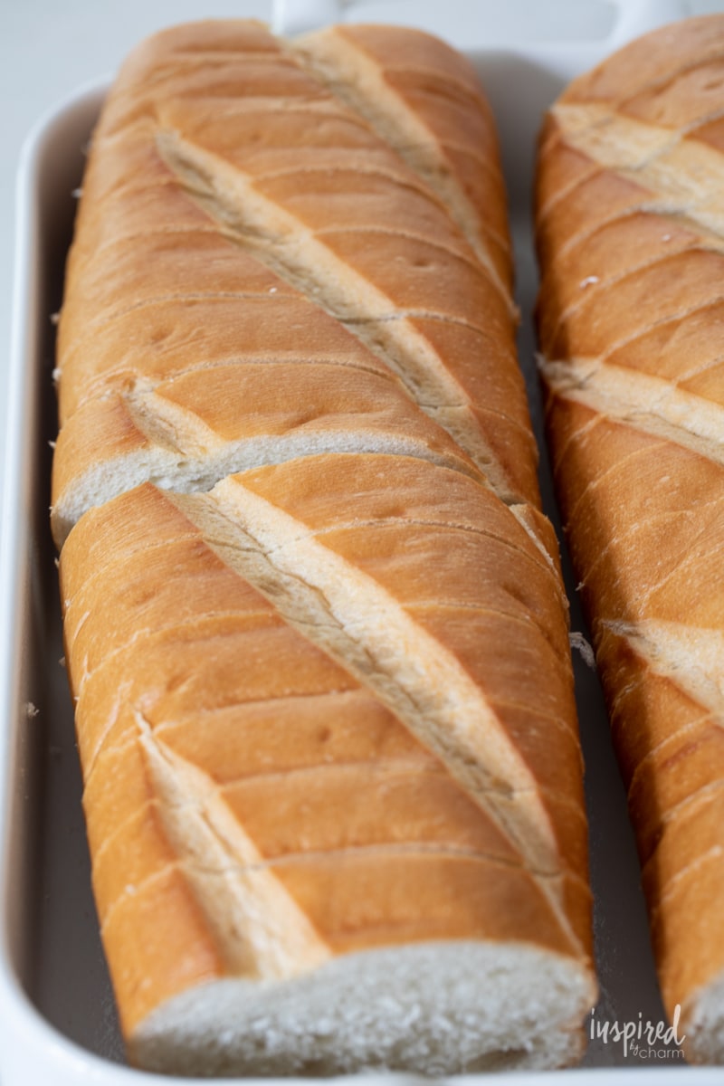 sliced French bread.