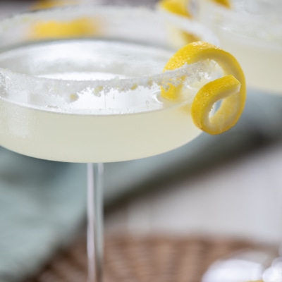 Lemon Drop Martini in martini glass.