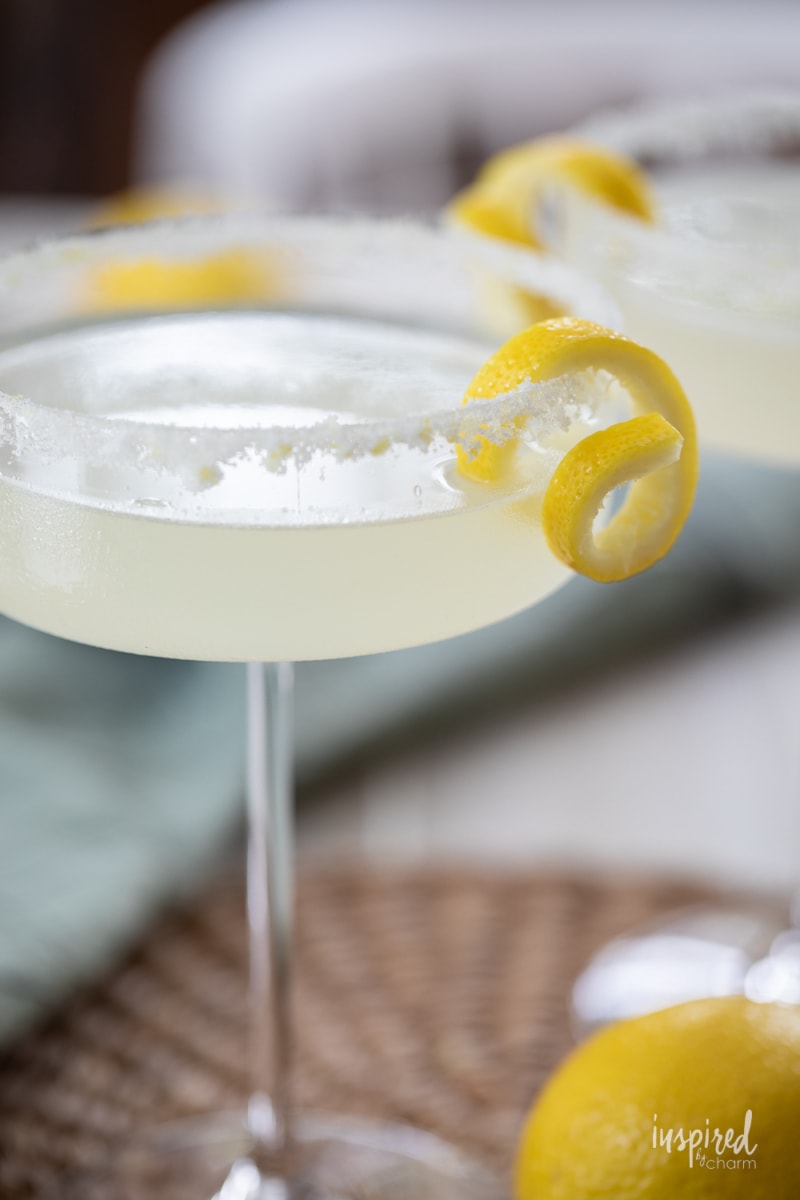 Lemon Drop Martini in martini glass. 