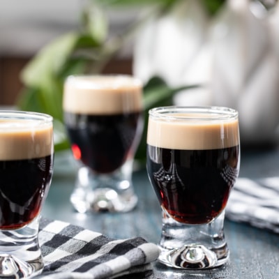 baby Guinness shots on table.