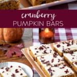 Cranberry Pumpkin Bars on platter.