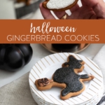 Gingerbread Halloween Cookies on plate.