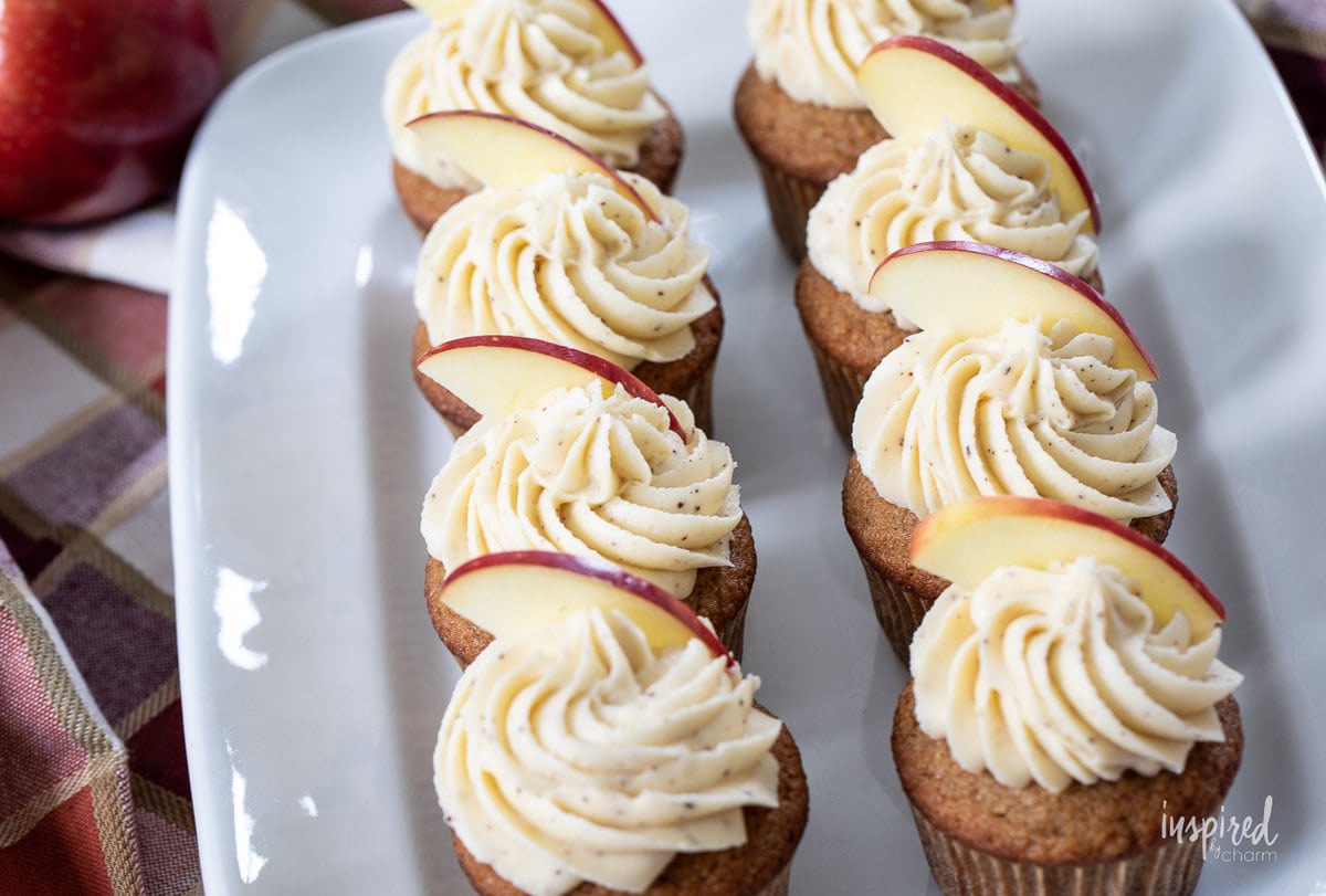 Applesauce Cupcakes on a platter.