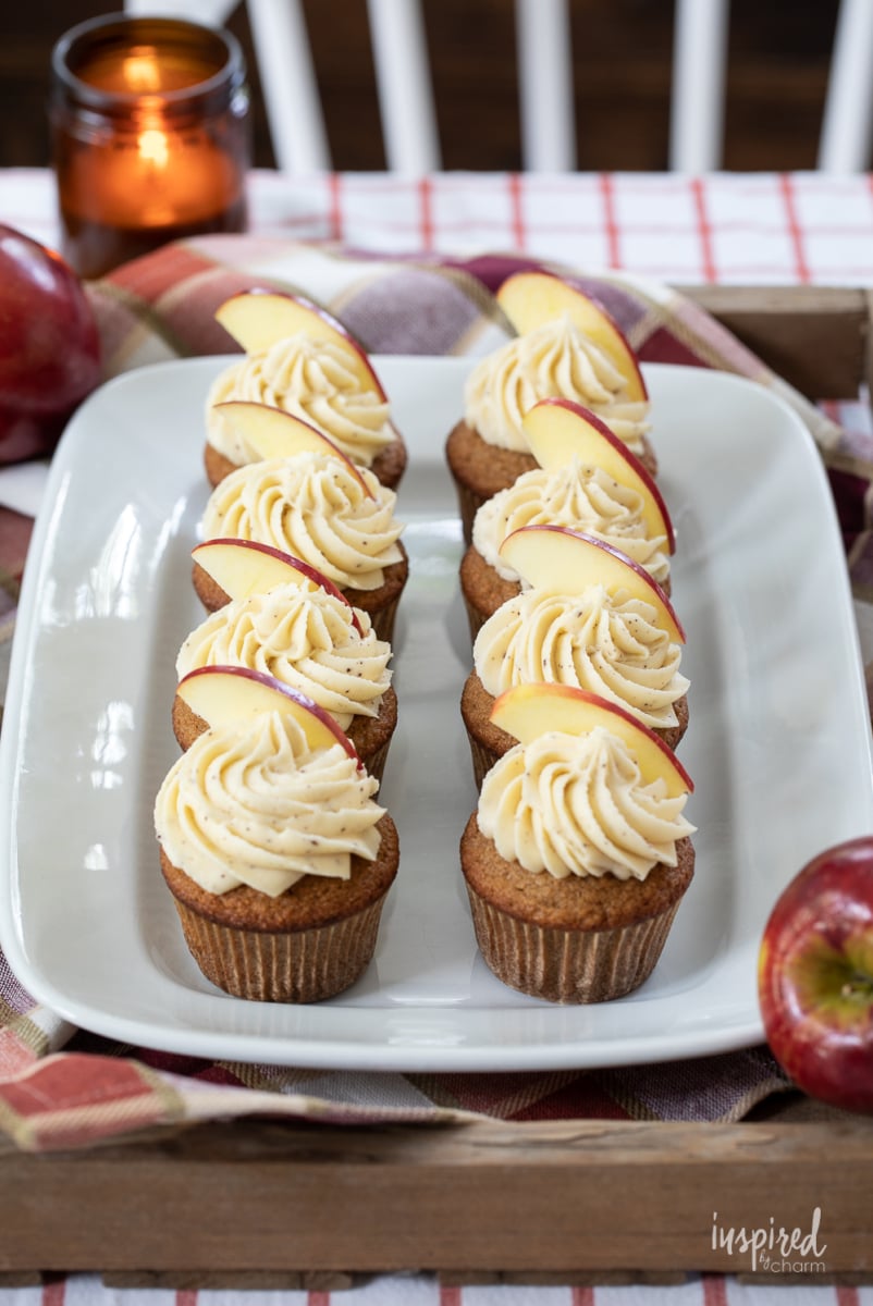 Applesauce Cupcakes on a platter.