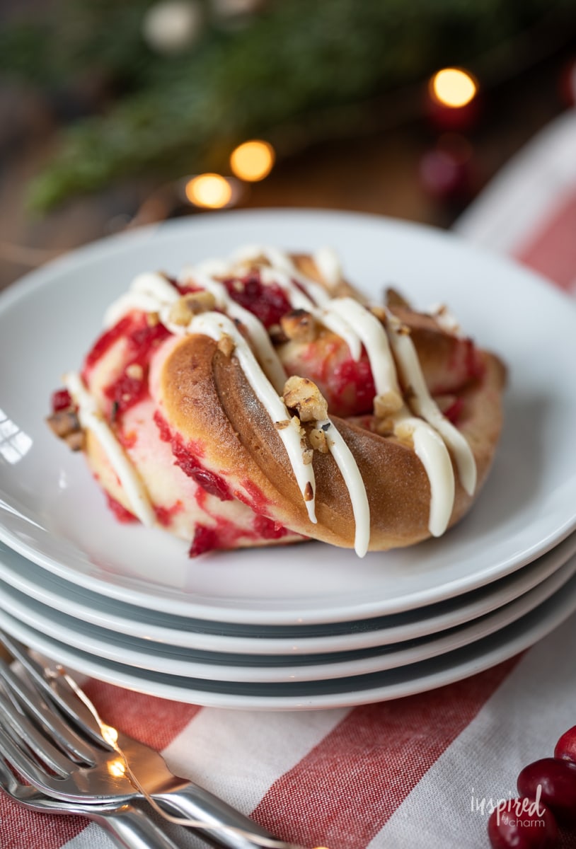 Cranberry Sweet Roll on a plate. 