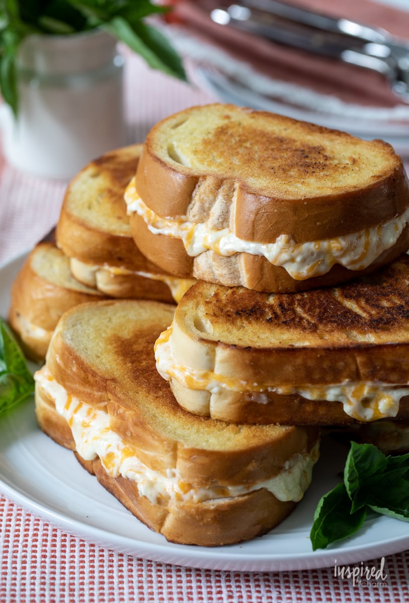 stack of Ultimate Grilled Cheese sandwiches.