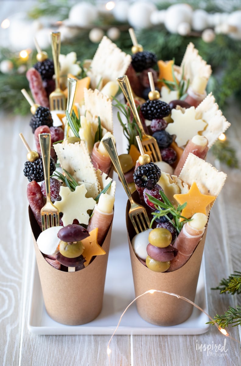 Christmas Charcuterie Cups Holiday Appetizer