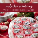 Pistachio Cranberry White Chocolate Candy.