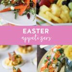 pictures of four easter appetizer recipes.