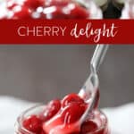 cherry delight served in mason jars.