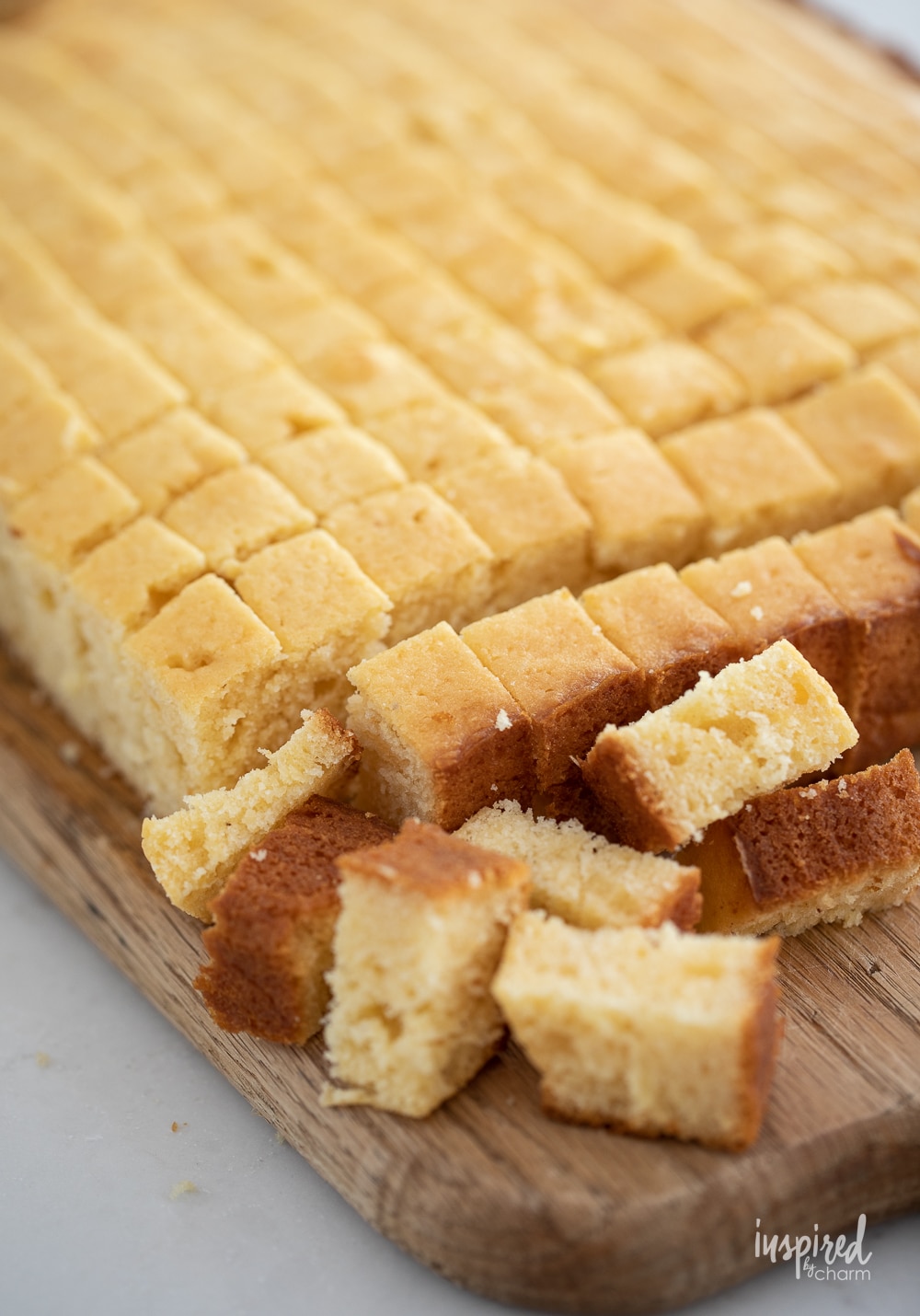 honey cake cut into small cubes.
