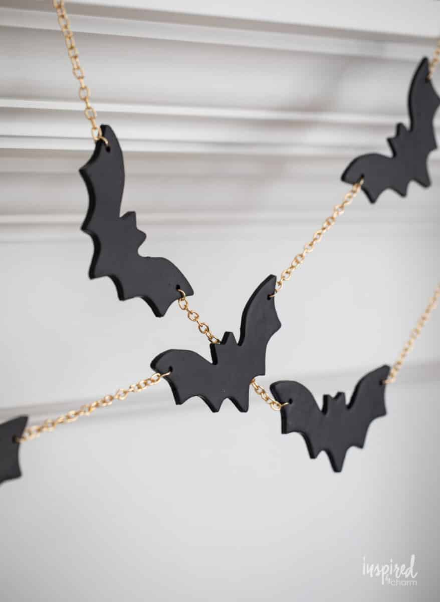 DIY Clay Bat Garland Halloween Decor