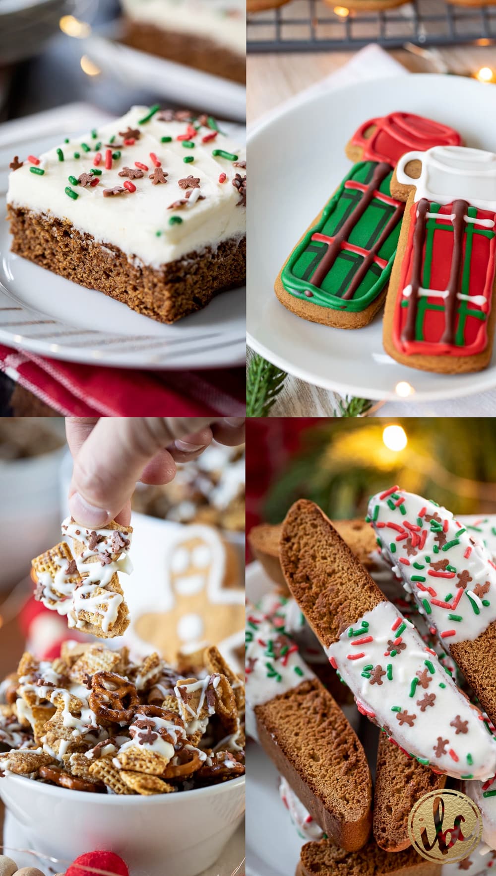 gingerbread cake, gingerbread thermo cookies, gingerbread chex mix, and gingerbread biscotti. 