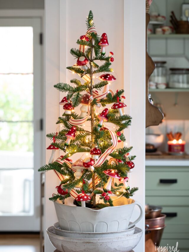 Tabletop Christmas Tree Creative Mushroom-Inspired Tabletop Christmas Tree