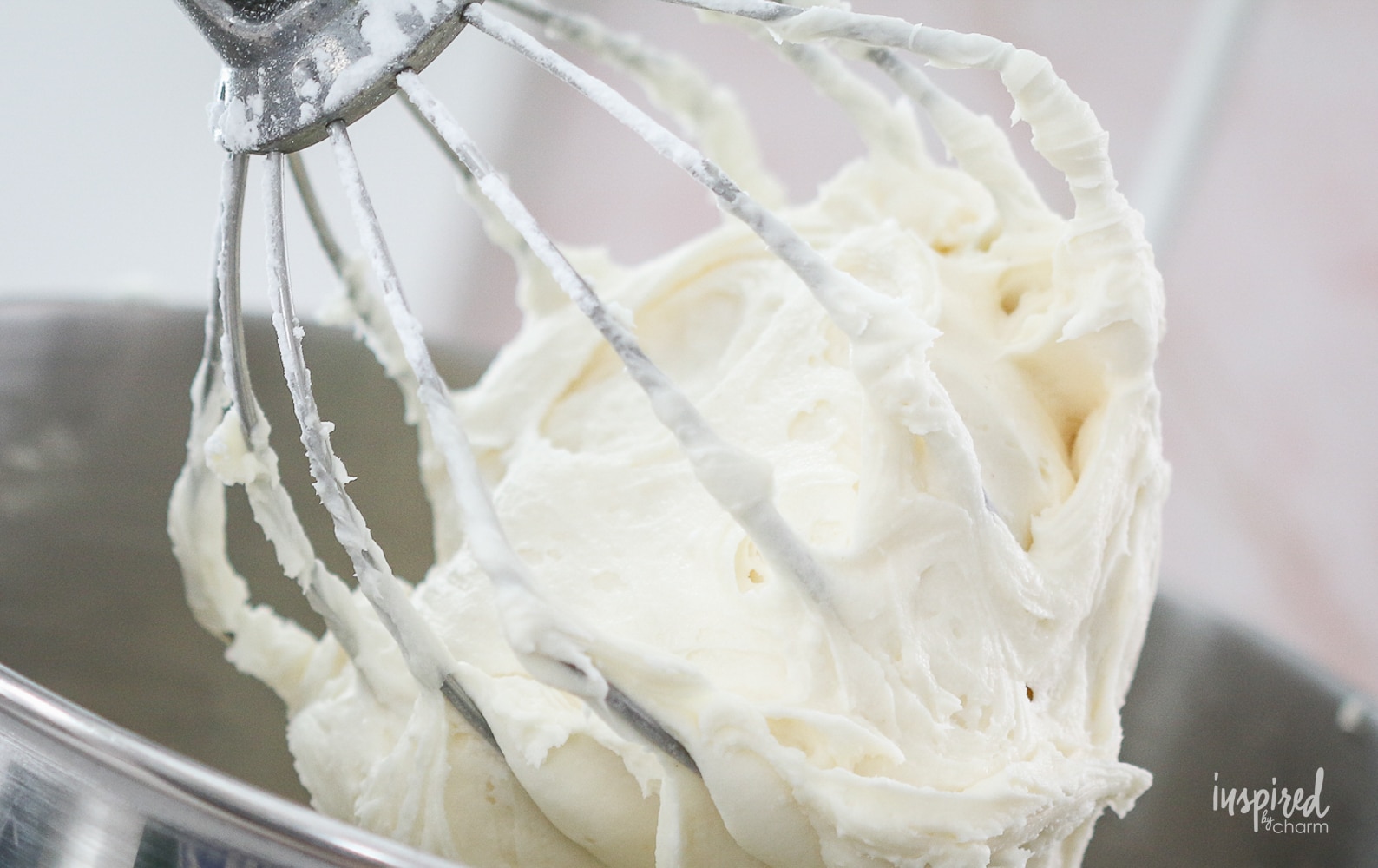 eggnog frosting on a whisk beater.
