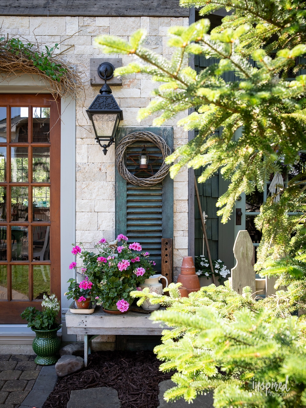 decor on exterior of the gardenhouse during summer.