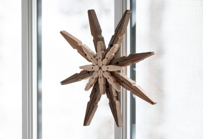 Handmade Clothespin Snowflakes