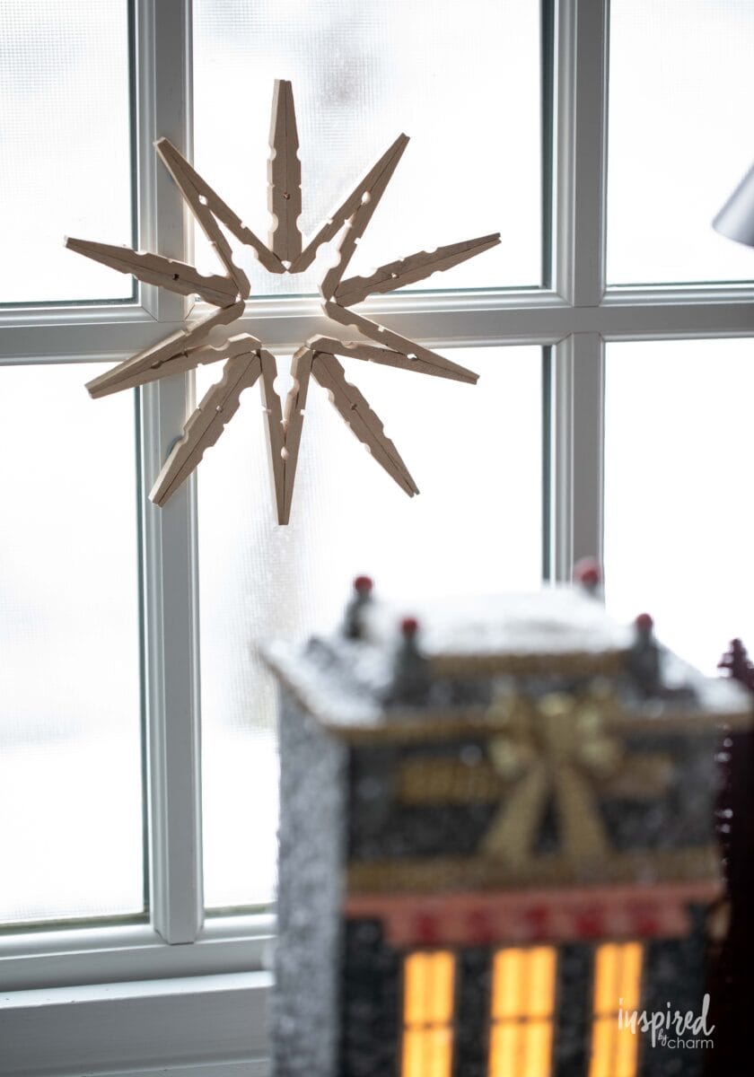 Handmade Clothespin Snowflakes