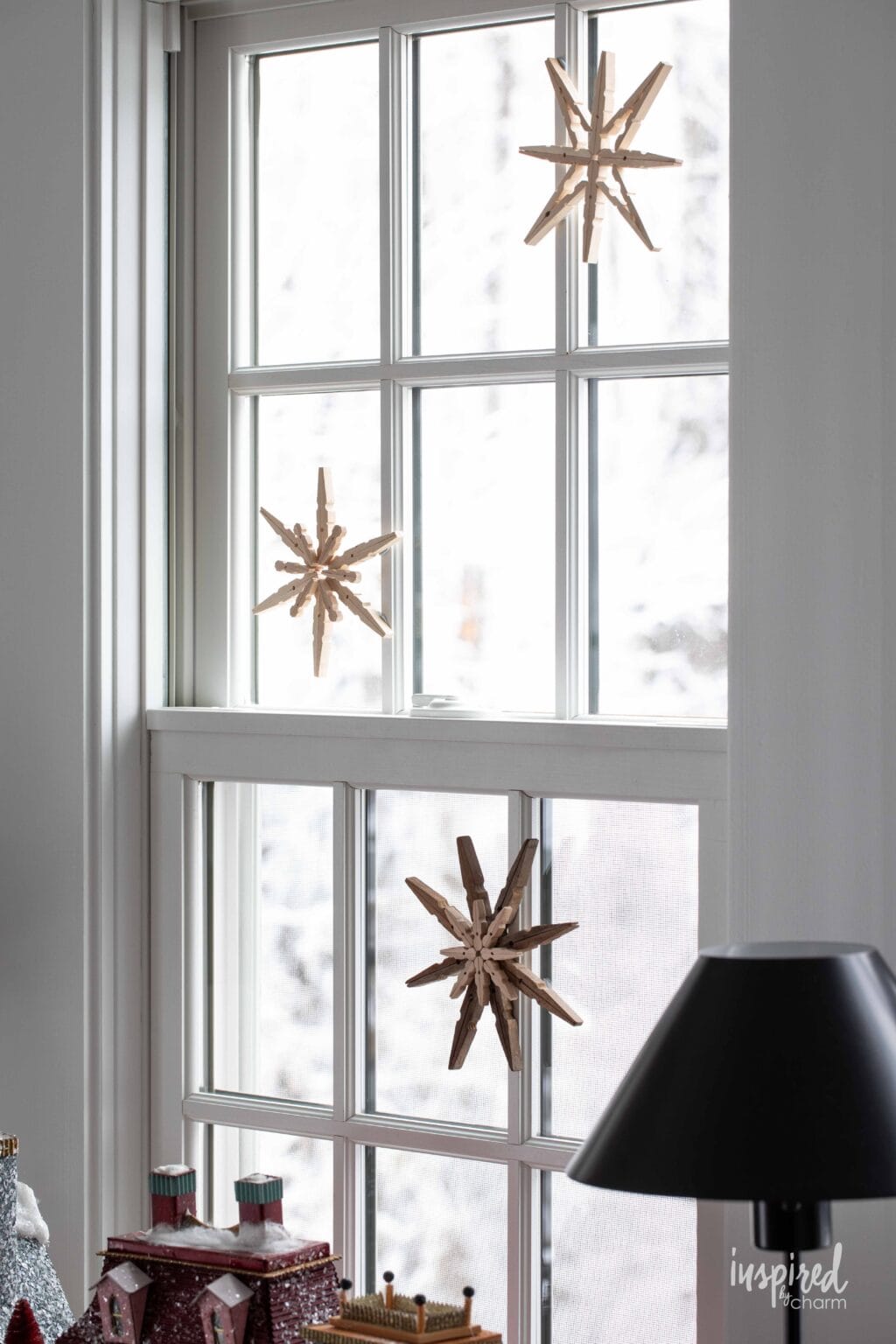 Handmade Clothespin Snowflakes