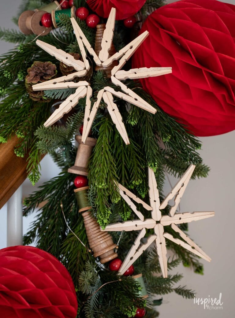 Handmade Clothespin Snowflakes