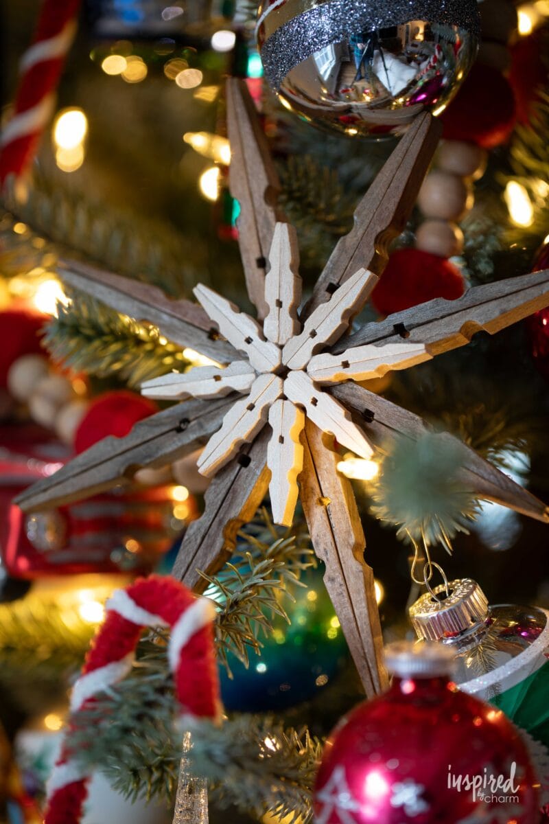 Handmade Clothespin Snowflakes