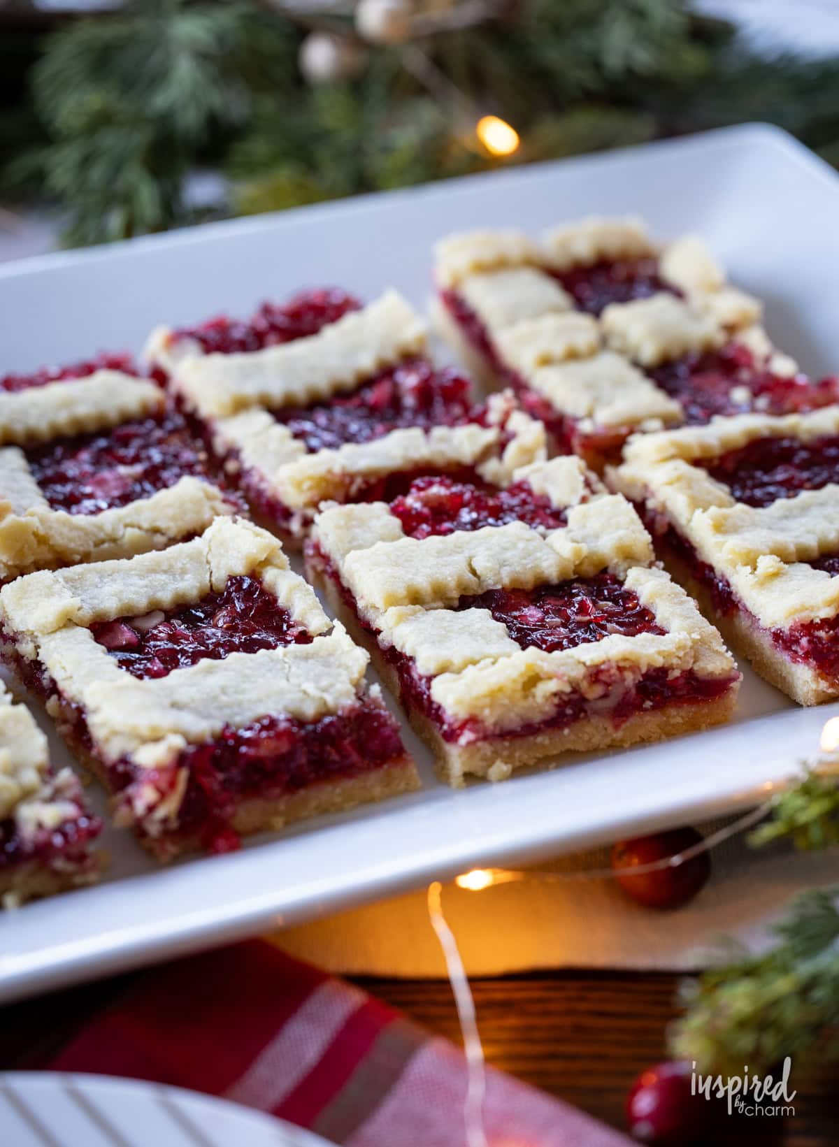 platter of apple cranberry bars.