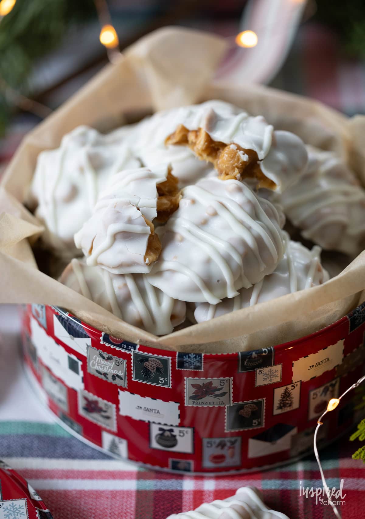 Polar Bear Paws in a christmas tin.