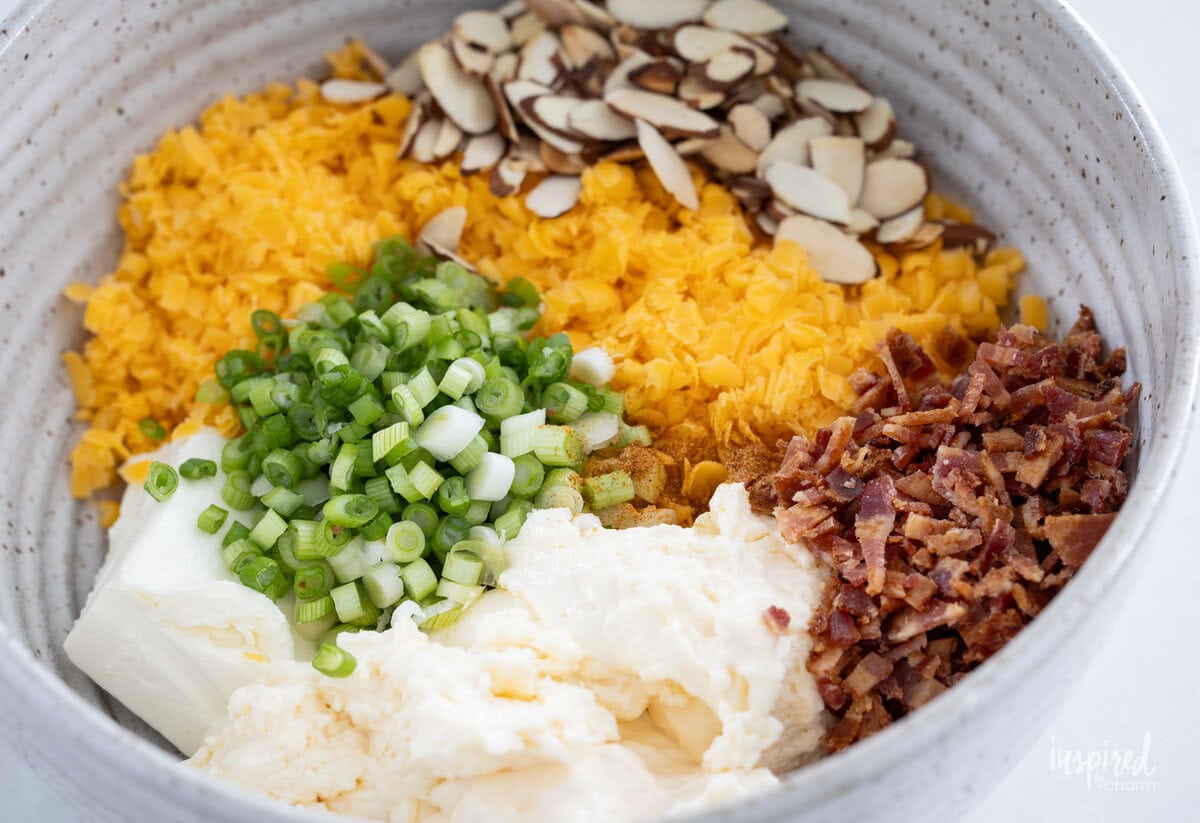 ingredients for Neiman Marcus Dip in a bowl.