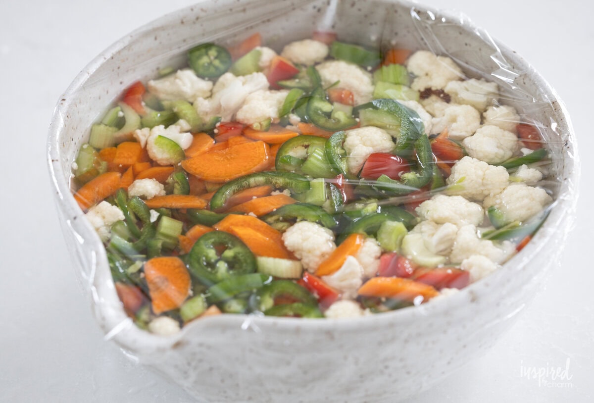 vegetables in a bowl of water.
