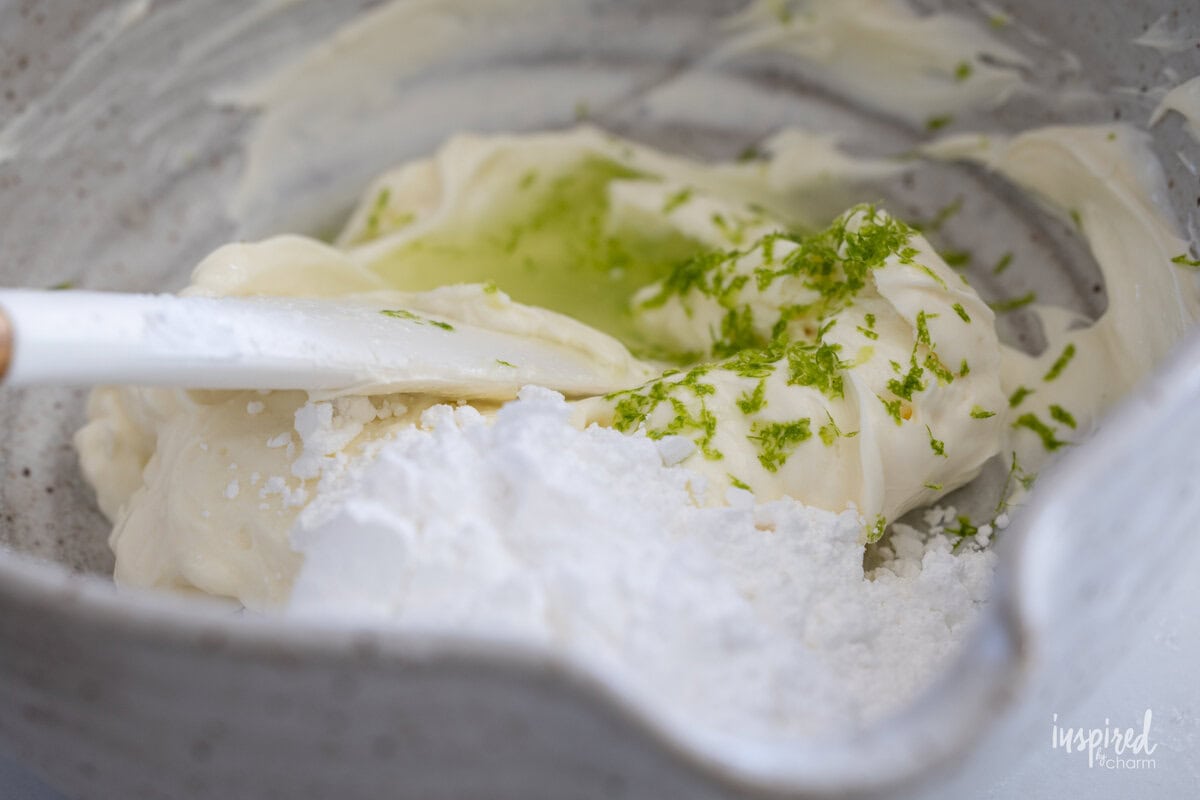 cream cheese topping for mini fruit pizzas.