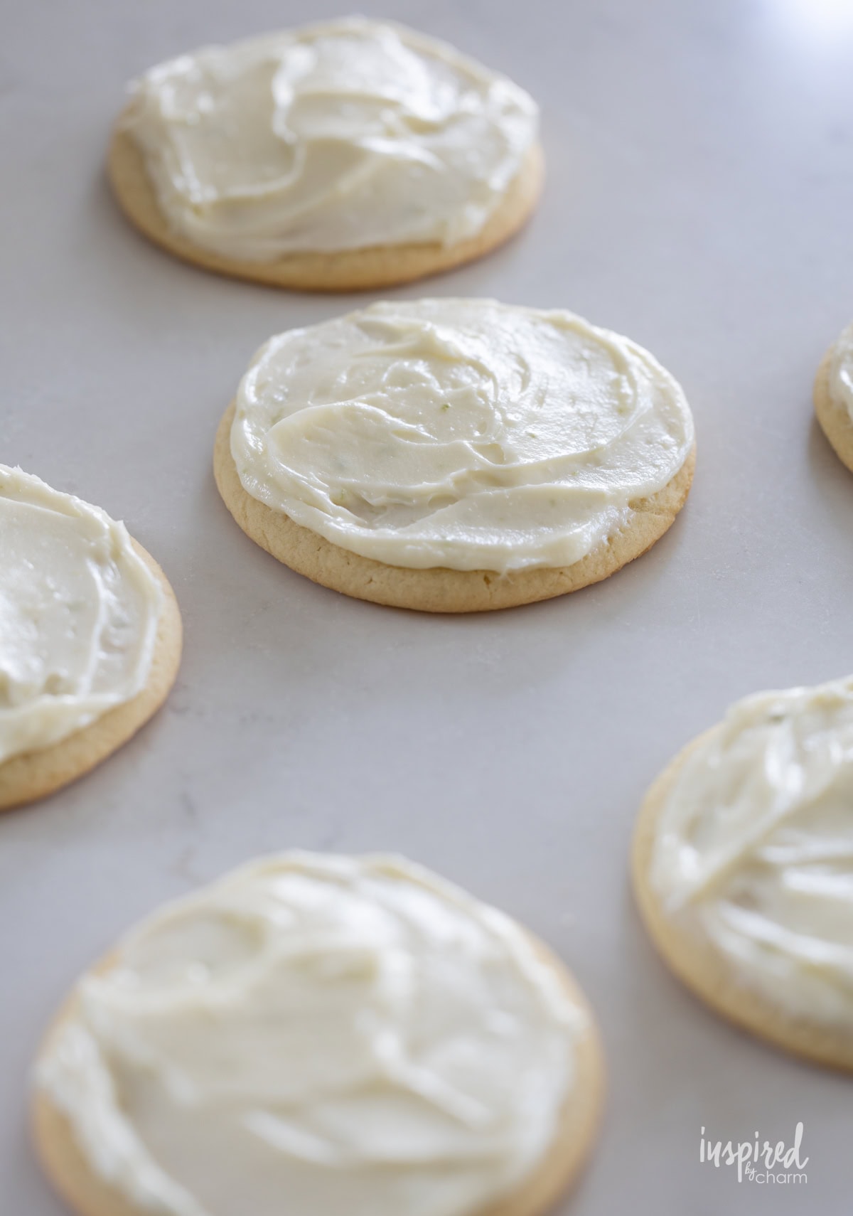 sugar cookies with cream cheese frosting from mini fruit pizzas.