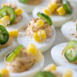 Southwest Deviled Eggs on a platter.