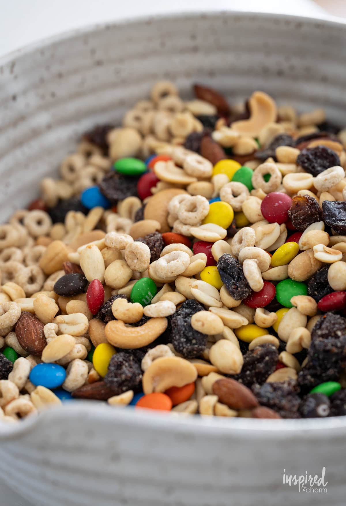 Trail Mix Bars ingredients in a bowl.