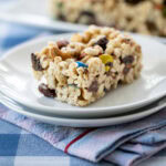 Trail Mix Bars on a plate.