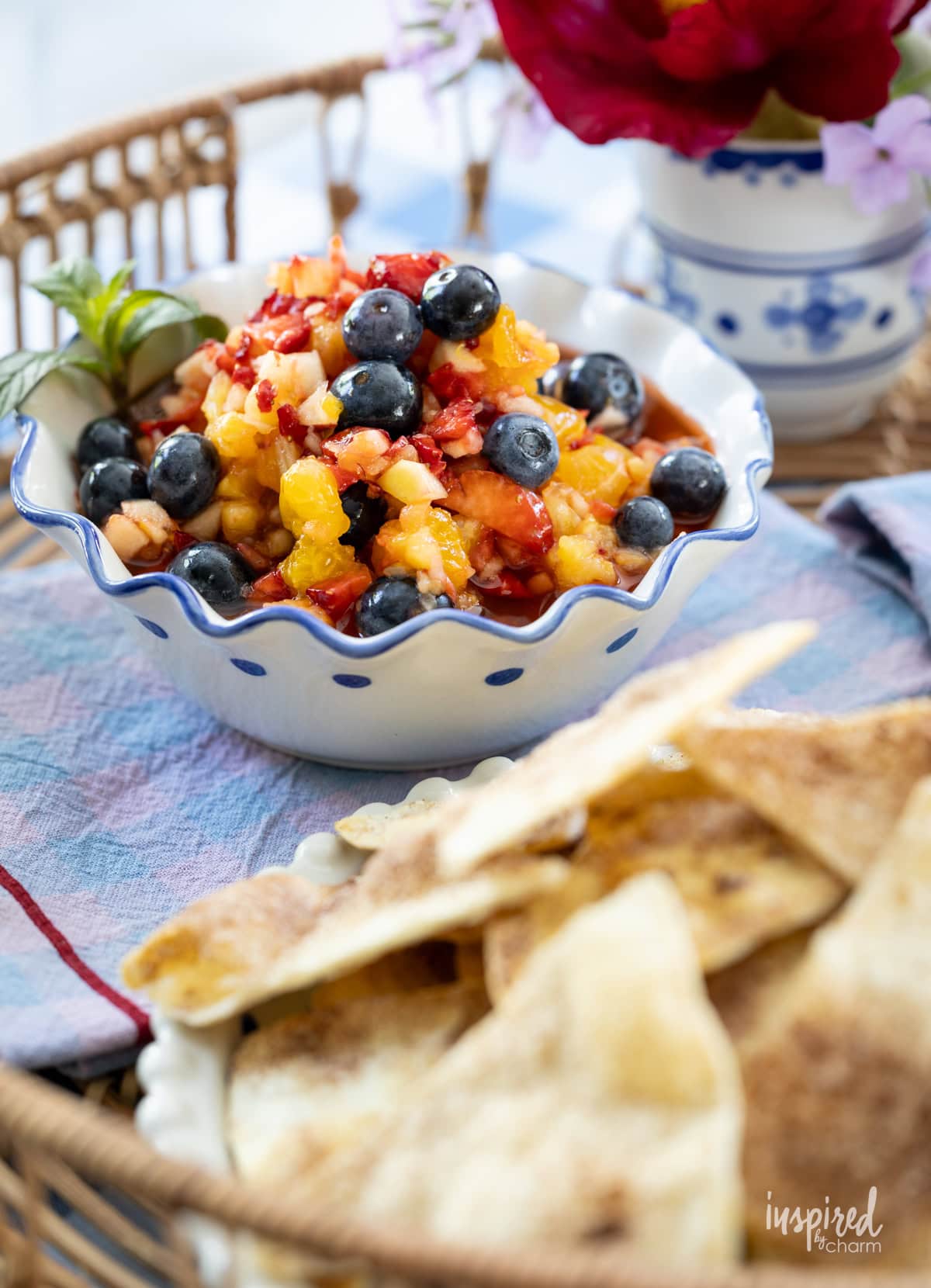 bowl of fruit salsa.
