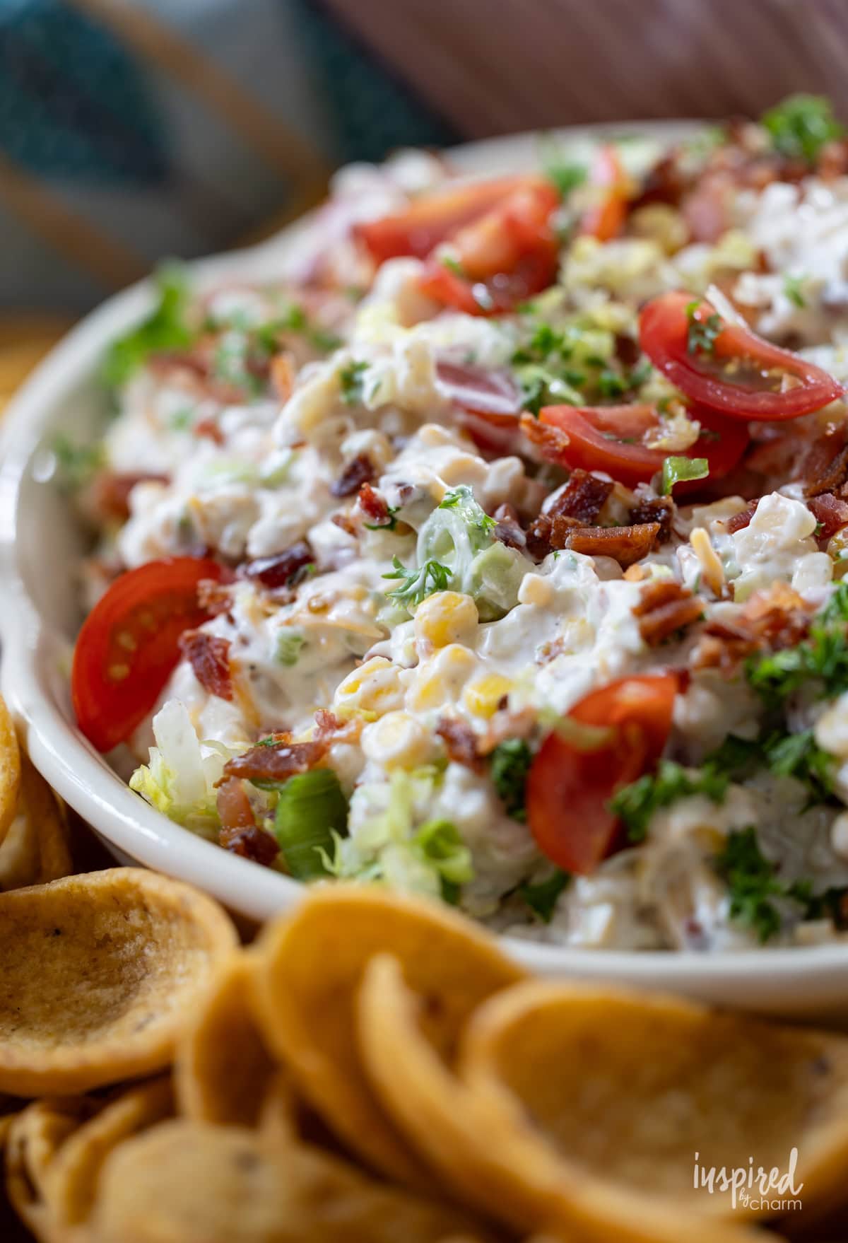 big bowl of BLT Corn Dip.