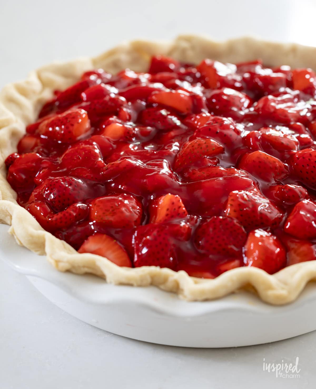 strawberry pie in pie crust.